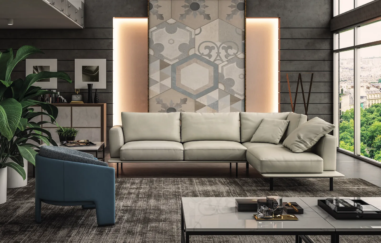 Salotto arredato con divani Brianform
