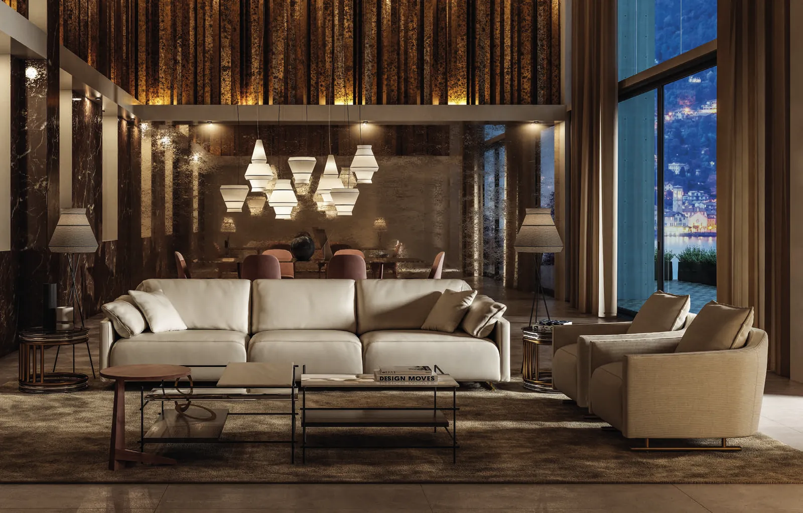 Divano Privé Gold in un salone